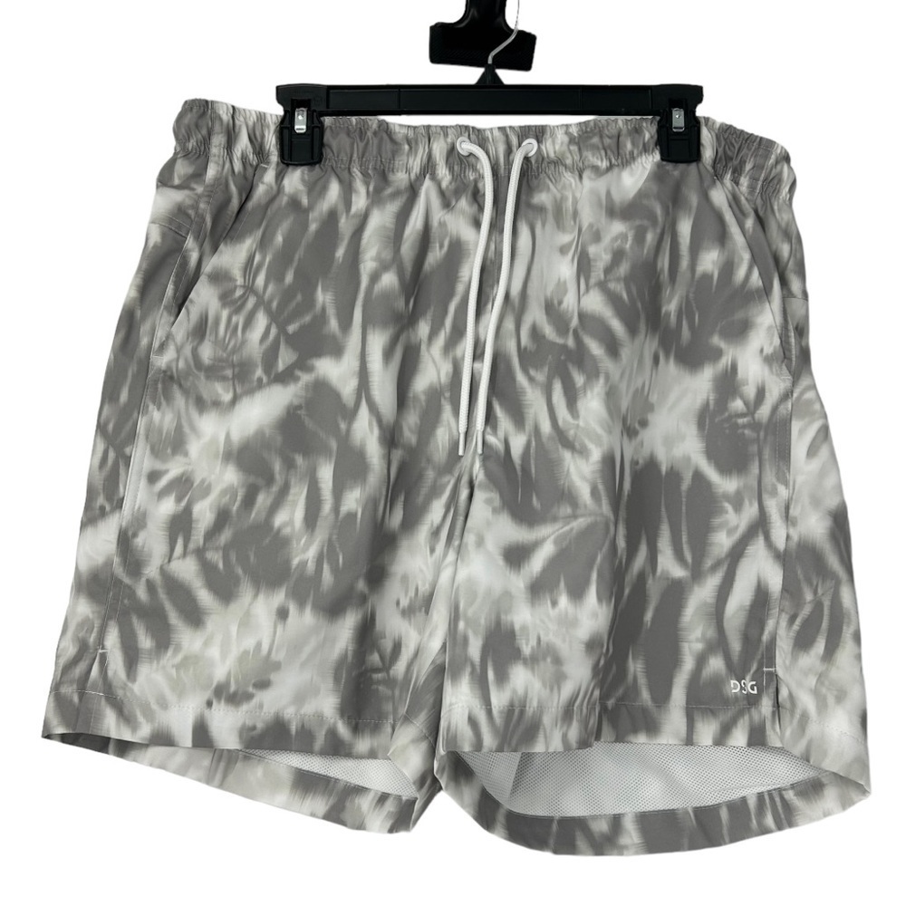 DSG 6” REC SHORTS MENS SIZE L PALM LIFE PURE WHITE ACTIVEWEAR ATHLETIC WORKOUT